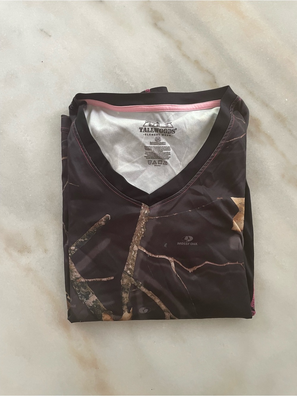 Mossy Oak Black Camo V-Neck Short Sleeve Tee